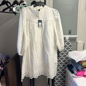 White eyelet dress size XL